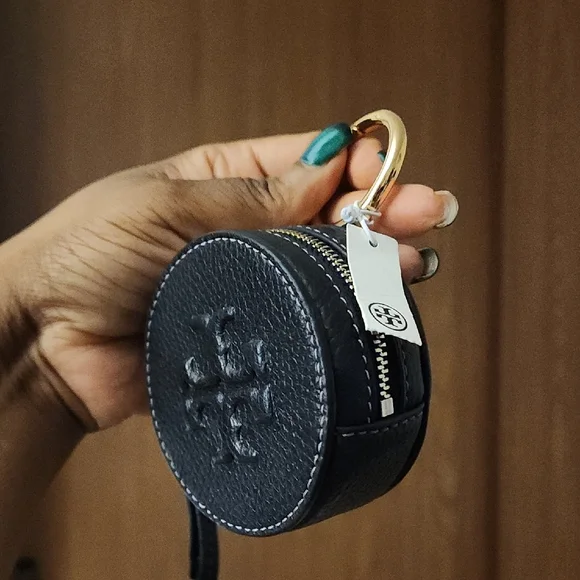 Tory Burch Black Leather Thea Coin Pouch